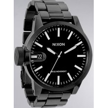 Nixon The Chronicle Sterling Silver Watch in All Black