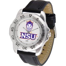 Northwestern State Logo- Mens Sport Leather Watch