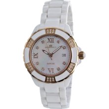 Oceanaut Cr1c2646 Women's Watch Ceramic Mother Of Pearl Dial Date Display