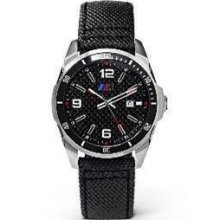 Official Bmw Black ///m Watch With Nylon Strap
