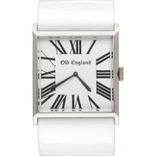 Old England Unisex Quartz Watch With White Dial Analogue Display And White Plastic Or Pu Strap Oe130sq