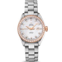 Omega Women's Aqua Terra Mother Of Pearl & Diamonds Dial Watch 231.25.30.20.55.004