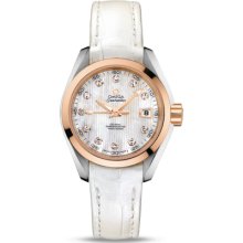 Omega Women's Aqua Terra Mother Of Pearl & Diamonds Dial Watch 231.23.30.20.55.001