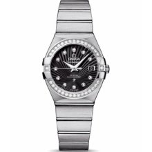 Omega Women's Constellation Black & Diamonds Dial Watch 123.15.27.20.51.001