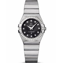 Omega Women's Constellation Black & Diamonds Dial Watch 123.15.27.60.51.001