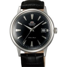Orient Bambino Automatic Dress Watch with Black Dial, Applied silver