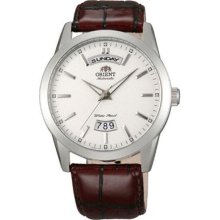 Orient EV0S005W Men's Union White Dial Brown Leather Strap Automatic