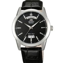 Orient Union 21-Jewel Automatic Day and Date Watch with Black Dial and Black Strap #EV0S004B