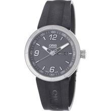 Oris Men's 'tt1' Grey Dial Black Rubber Strap Automatic Watch