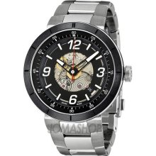 Oris TT1 Skeleton Engine Date Steel 43mm Watch - Black Dial, Stainless Steel Bracelet 73376684114MB Sale Authentic