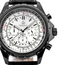 Orkina Mens Boyfriend 24 Hour 6 Hands Dress Sport Casual Quartz Watch Gbh