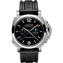 Panerai Luminor Mens Stainless Steel Watch Black Arabic Dial 00362