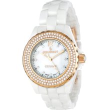 Peugeot PS4892WR White Dial Crystal Ceramic Women's Watch