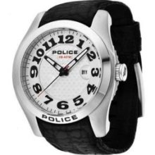 PL12174JS/04 Police Attire Mens Black Leather Dress Watch