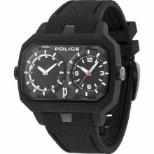 Police Watch Men 'hydra' Dual-time Black Poly-u Rubber Pl-13076jpb/02