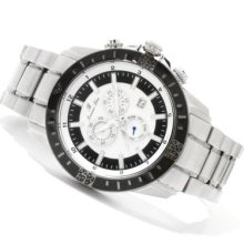 Porsamo Bleu Men's Grand Prix Noir Swiss Quartz Chronograph Bracelet Watch SILVERTONE