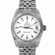 Pre-owned Rolex Midsize Women's Stainless Steel Datejust Watch (Womens watch)