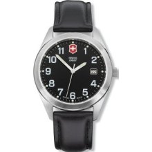 Promotional Garrison Elegance Black Dial Black Leather Strap Small