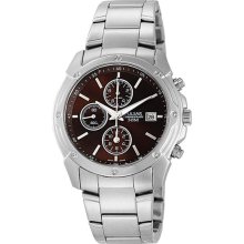 Pulsar Men's Stainless Steel Chronograph Brown Dial PF8335
