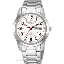 Pulsar Railroad Approved Watch - Stainless - White Face PJ6007