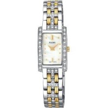 Pulsar Women's Watch Peg881 Crystal Accented Dress Two-tone P155