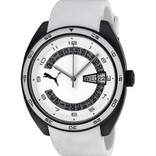 Puma Course L White Dial White Silicone Mens Watch PU102521007