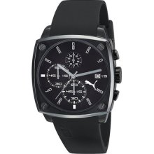 Puma Men's 'active' Black Steel Chronograph Watch