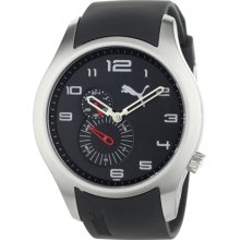 Puma Men's Motor PU102351002 Black Polyurethane Quartz Watch with Black Dial