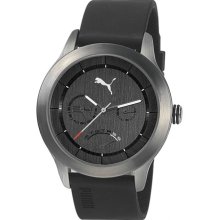 Puma Men's Sport PU102681004 Black Polyurethane Quartz Watch with Black Dial