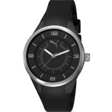 Puma Motorsport Fusion - Small Unisex Quartz Watch With Black Dial Analogue Display And Black Plastic Or Pu Strap Pu911002005