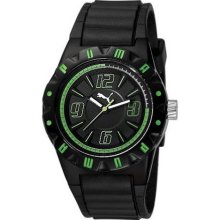 Puma Traction Black Dial Black Plastic Bezel Mens Watch PU910811001