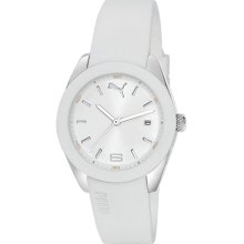 Puma Women's Motor PU102712005 White Polyurethane Quartz Watch with White Dial