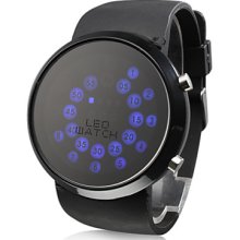 Rall Ball Pattern Blue Wrist LED Watch