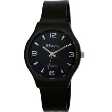 Ravel Children's Quartz Watch With Black Dial Analogue Display And Black Plastic Or Pu Strap R1531.03