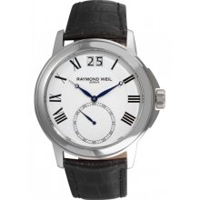 Raymond Weil Tradition White Dial Leather Mens Watch 9578-STC-00300