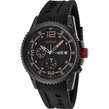 Red Line Men's Boost Alarm Black Dial Red Accents Black Silicone