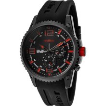 Red Line Watches Men's Boost Dual Time Black Dial Black Silicone Blac