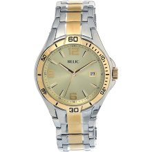 Relic Two Tone Stainless Steel Champagne Dial Men's Watch PR6156