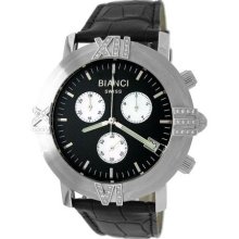 Roberto Bianci 1849H Blk Blkbnd Men'S 1849H Black Blkbnd Diamond Accented Chronograph Date Watch
