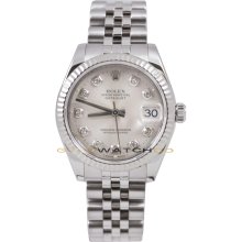 Rolex 31mm Midsize Datejust Model 178274 Stainless Steel Jubilee Band & a Custom Added Silver Diamond Dial
