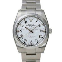 Rolex Air-King Watch, Domed Bezel, White Dial/Black Roman 114200