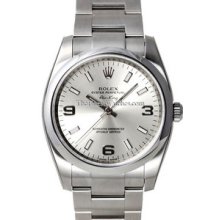 Rolex Air-King Watch, Domed Bezel, Silver Dial/Luminous Index 114200