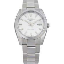 Rolex Date White Index Dial Domed Bezel Mens Watch 115200WSO