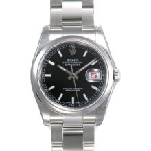 Rolex Datejust Black Index Dial Jubilee Bracelet Mens Watch 116200BKSJ