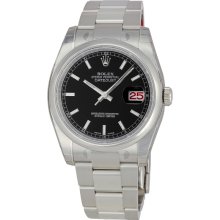 Rolex Datejust Black Index Dial Oyster Bracelet Mens Watch 116200BKSO