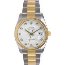 Rolex Datejust Men's 2-Tone Watch 116233 Custom White Diamond Dial