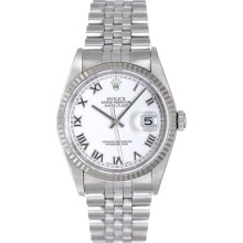Rolex Datejust Men's Stainless Steel Watch 16234 White Dial