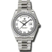 Rolex Day-date Ii President 218239 Wrp (white Dial, Roman Numeral Markers)