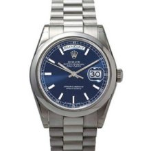 Rolex Day-Date President 36mm Platinum Mens Watch 118206