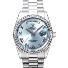 Rolex Day-Date President 36mm Platinum Diamond Mens Watch 118346